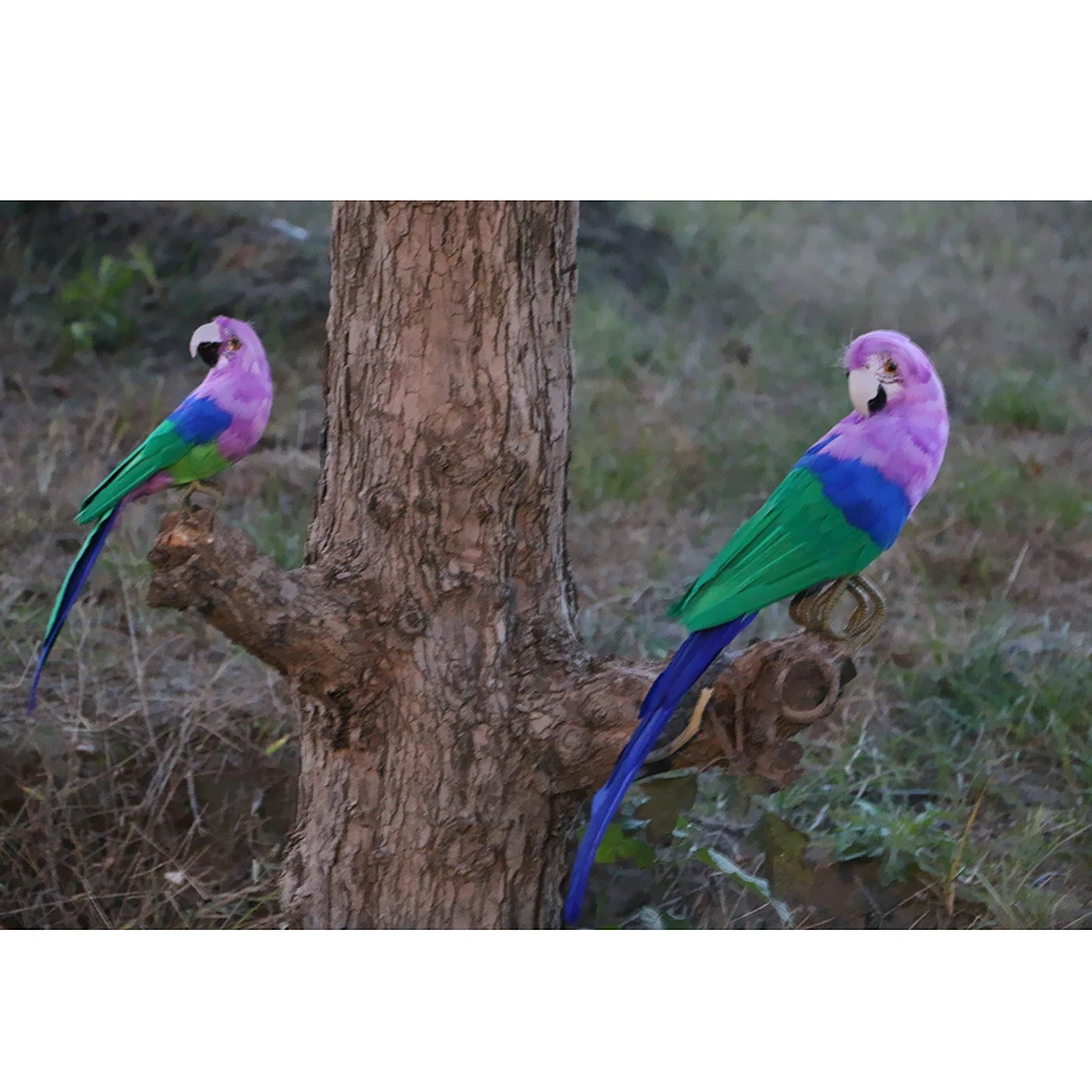 Realistic Polyethylene Parrot Decoration Fake Bird Figurine Animal Sculpture for Garden Yard Animal Decor