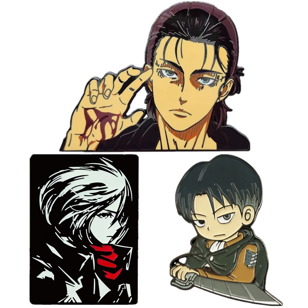 Broche Cosplay en Alliage D.lique, Danemark ge de l'Attaque des Titans Levi Rivaille Rival Mikasa Ackerman Eren Jäger, Accessoires