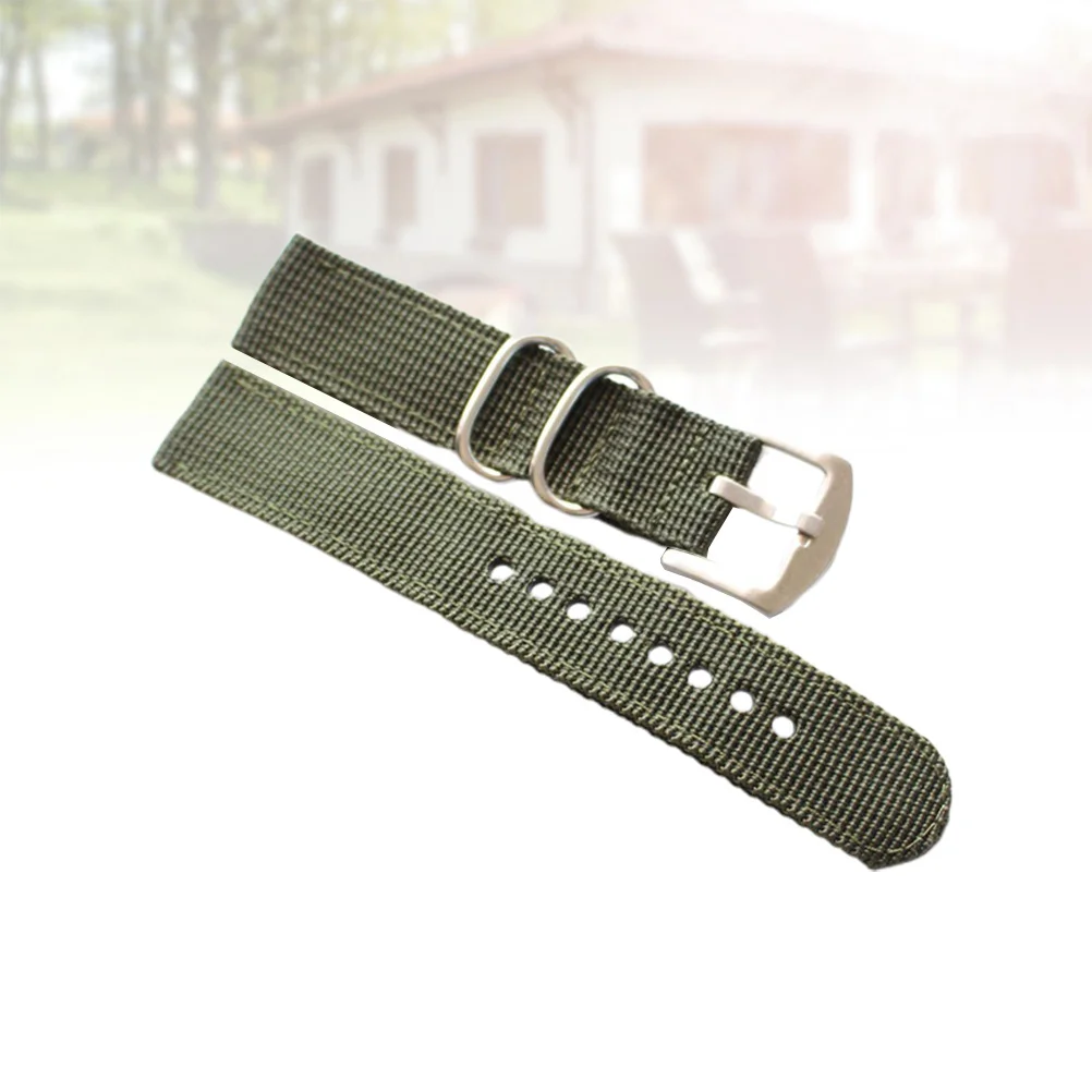 

Nylon Canvas Watch Strap Durable Replacement Comfortable Elastic Pattern Watchband for Wrist 20mm Green Replacement Strap