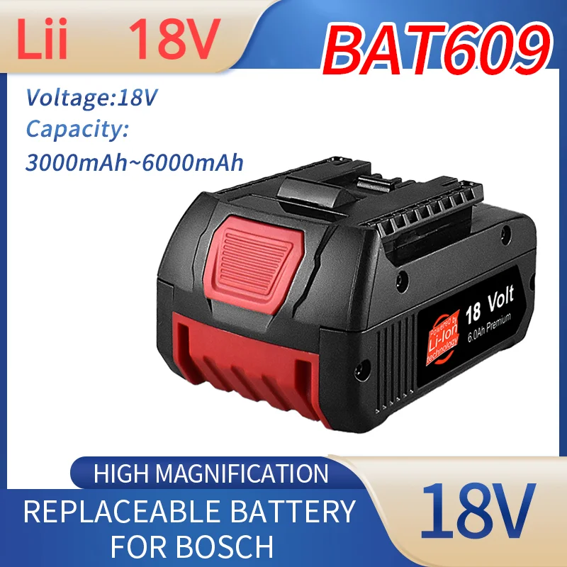 

New 18V 5.0Ah 6.0Ah Lithium-Ion Battery Pack for GBA18V for Bosch 18 Volt MAX Cordless Power Tool Drills, Free Shipping