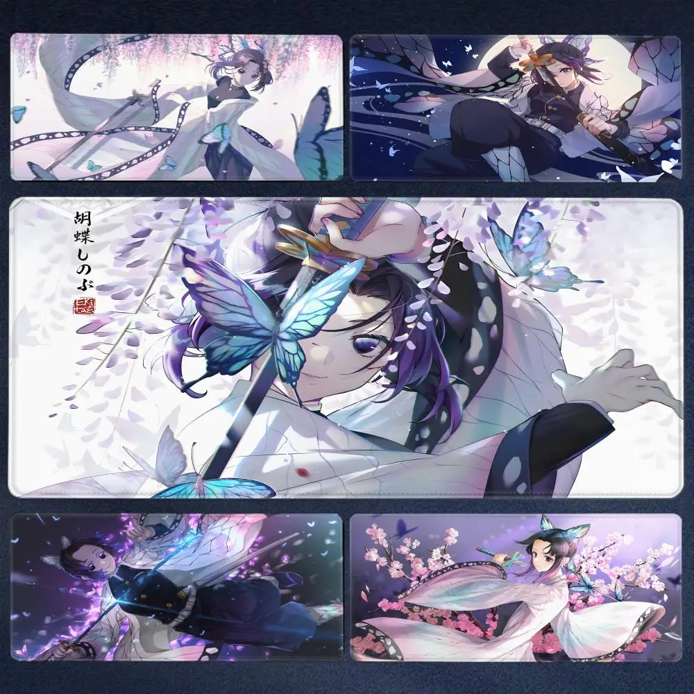 

Mouse Pad PC Purple Flower D-demon Slayer Desk Mat XXL New Kochou Shinobu Mousepad Laptop Anime Girl Gamer Cabinet Keyboard Rug