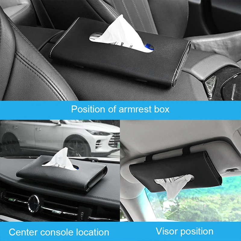 Eleganter und praktischer Auto taschentuch-und Masken halter: universeller Sonnenblende aufsatz, Hygiene unterwegs, verbessert die Inneneinrichtung – Detail 4