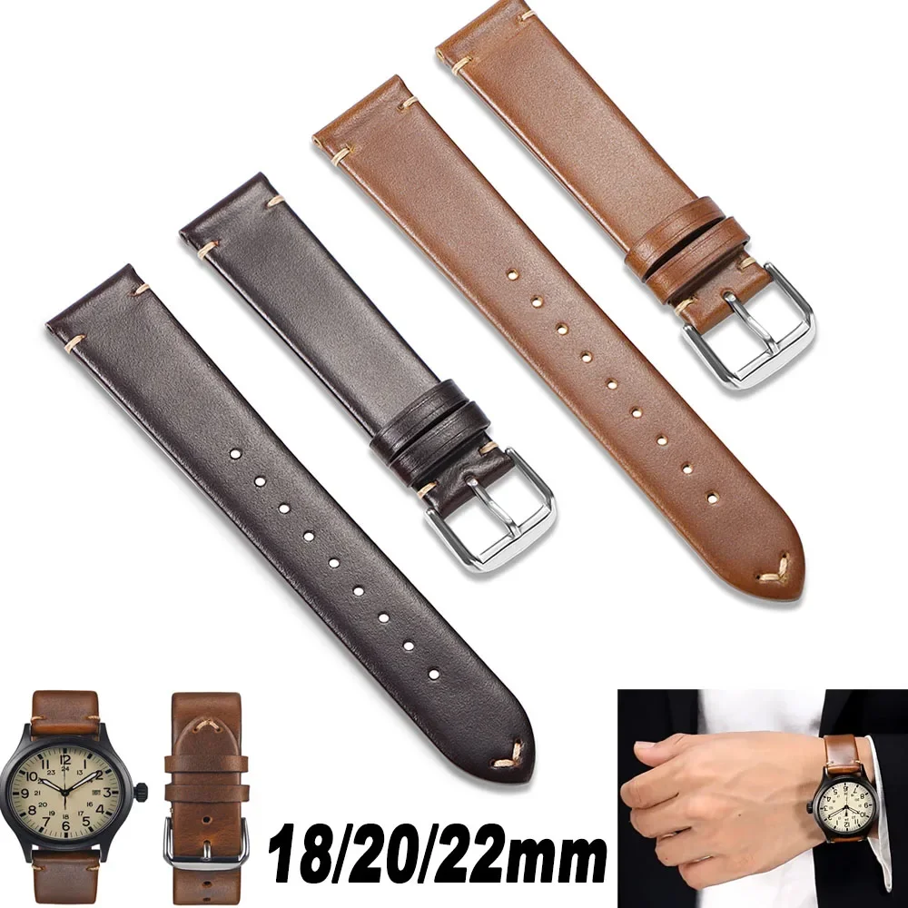 Bracelet de montre en cuir de vache, 18mm 20mm 22mm, pour Tag Heuer, bandes connectées pour Seiko pour Omega, accessoires universels Bracelet de montre en cuir de vache, 18mm 20mm 22mm, pour Tag Heuer, bandes connectées pour Seiko pour Omega, accessoires universels