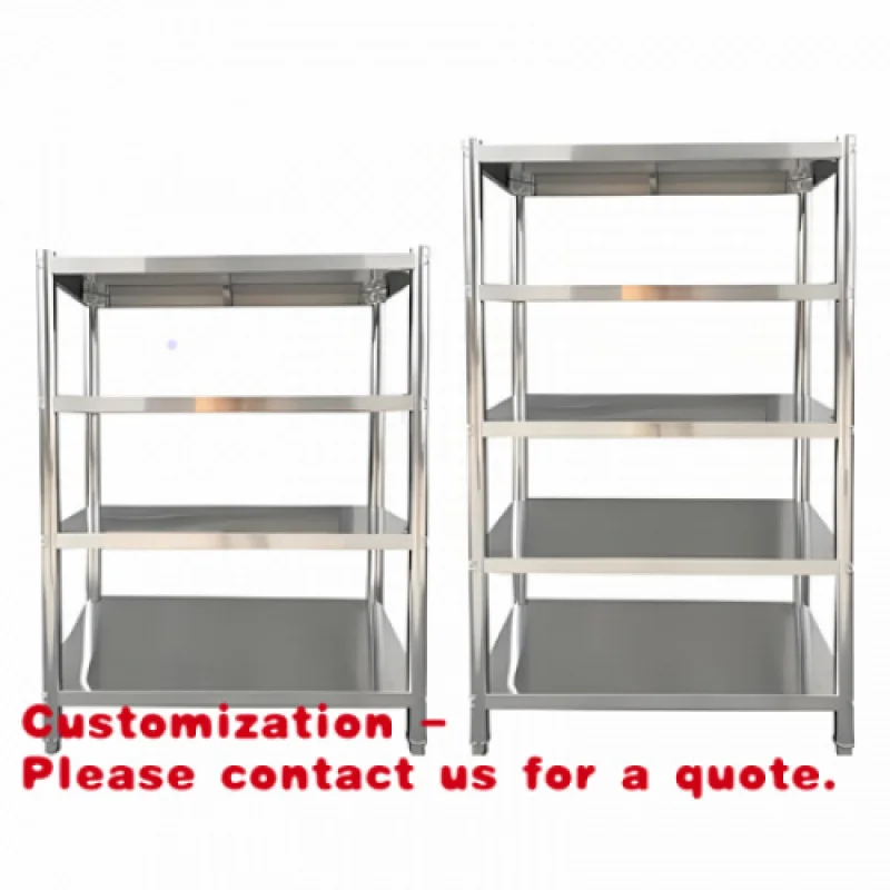 Customize.High-quality 304 Stainless Steel Kitchen Storage Rack 4-tier 5-tier Adjustable Multi-functional Shelf Kitchen Orga