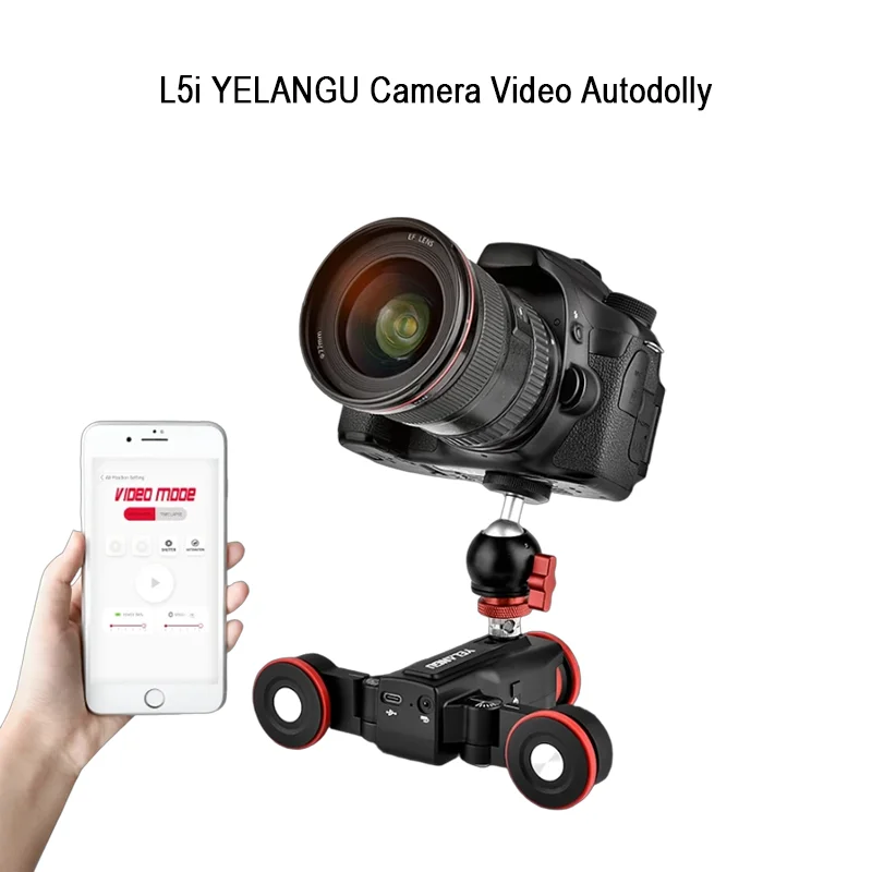YELANGU L5 Motorized Camera Slider Automatic Video Dolly Car Rail Systems for DSLR Camera Sony iPhone with App Control