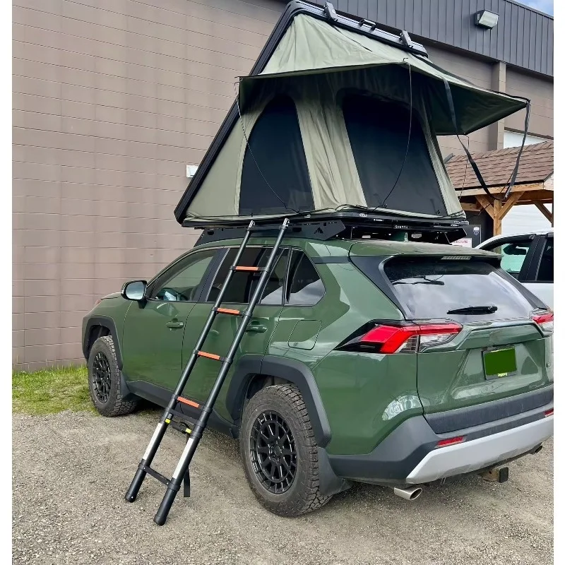 3 seconds open and close hard shell car roof tent outdoor camping XL 4 people side open ABS large folding