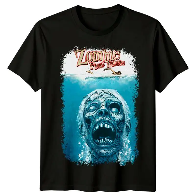 Camiseta inspirada no poster do filme Zombie Flesh Eaters 1979, retrô dos anos 80