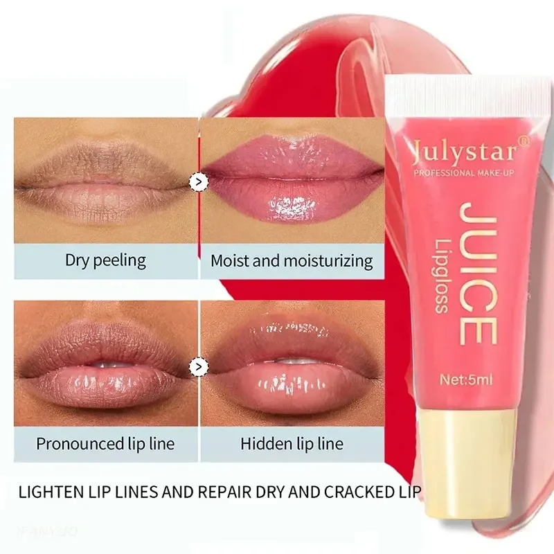 Nackte braune pralle Lippen öl feuchtigkeit spendende Frucht lippen glasur transparente Fülle Lippen Tönung weiche Tube Make-up Applikator Schönheits pflege