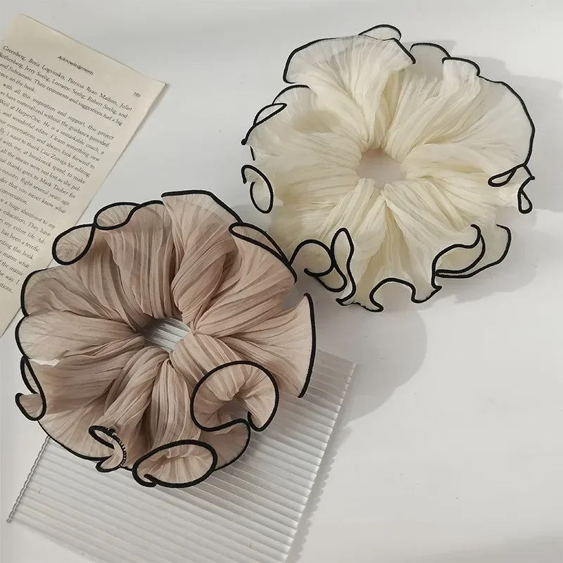 2024 Sweet Temperament Fashion Exaggerated Hair Band Hair Accessories Retro Wrinkle Chiffon Scrunchies for Women Girls  Hair Pin