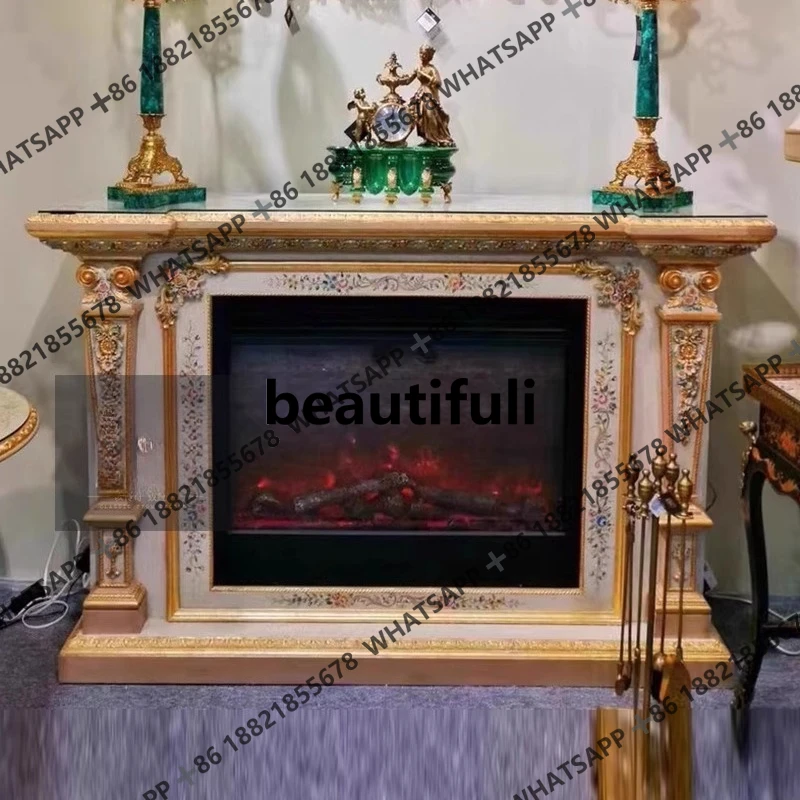French solid wood mantel European villa living room decorative cabinet painted entrance decorative cabinet
