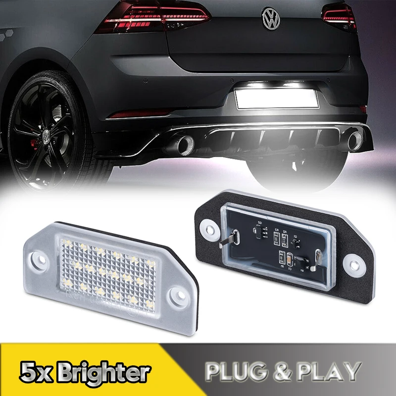 2Pcs No Error For VW Passat B5 1997-2001 LED Number License Plate Light Lamps For Volkswagen Passat B5 Car Accessories