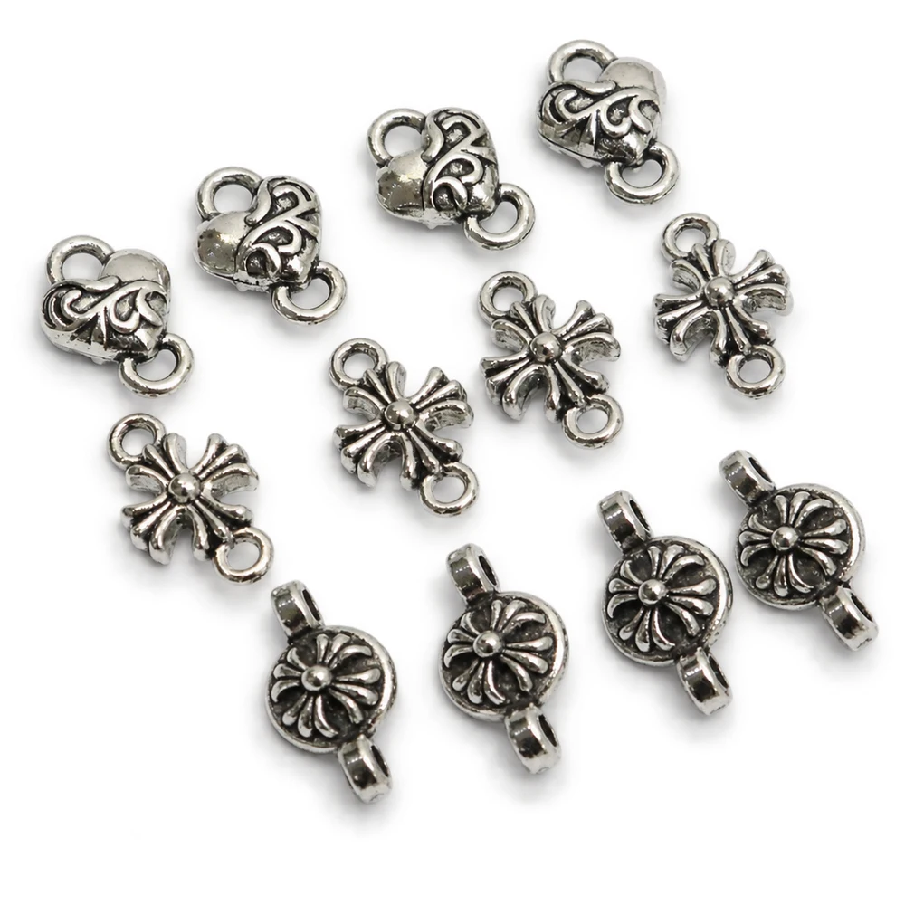 20Pcs Vintage Cross Link Connector Charms Metal Double Loops Links for DIY Necklace Bracelet Jewelry Making Supplies