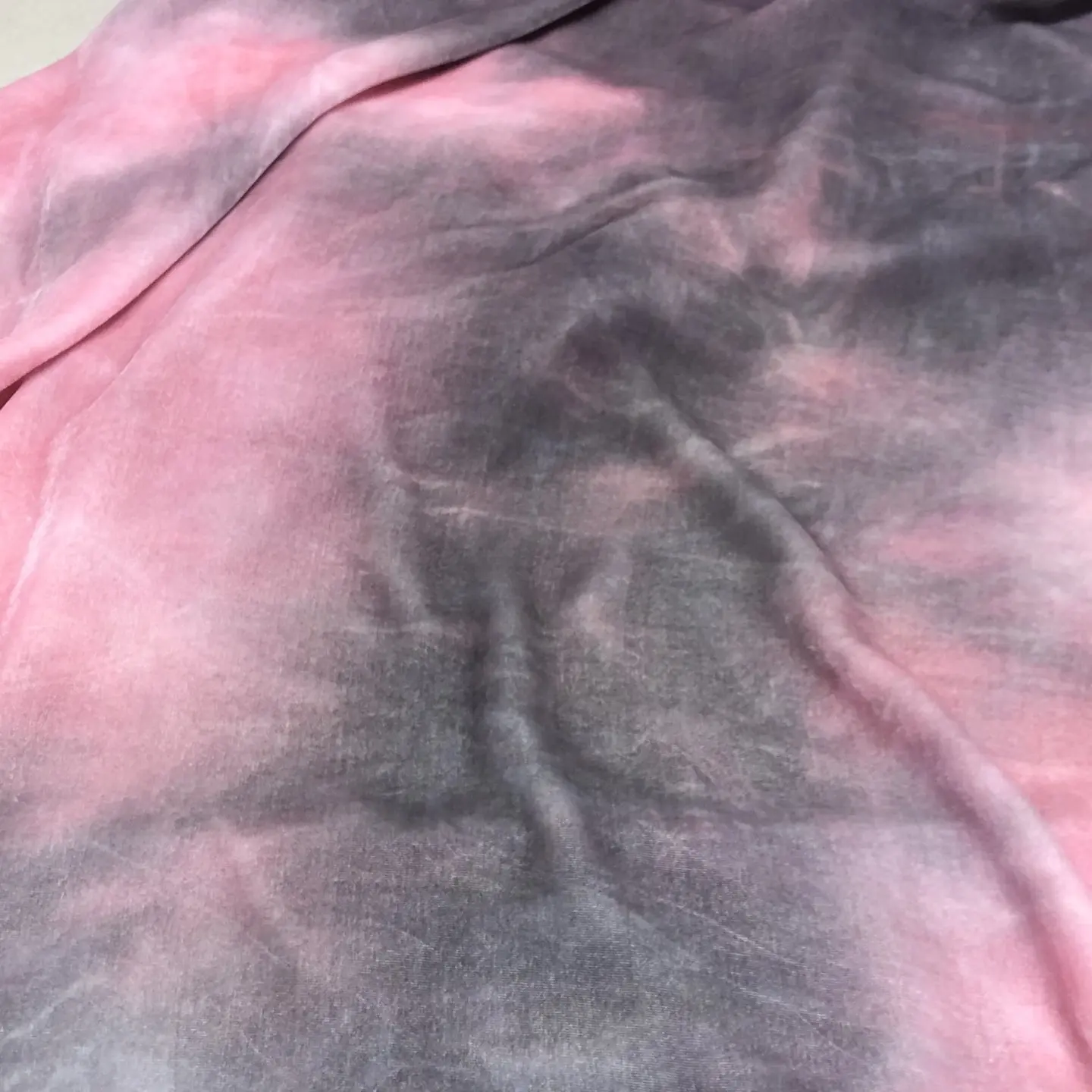 Dusty Pink Tie Dye Silk Velvet Designer Fabric Thick Silk Material for Spring Outfits, Custom Dressmaking Cloth