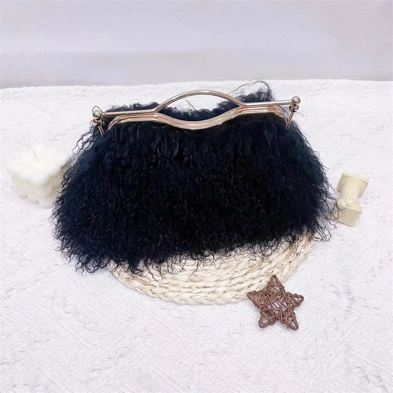 Hot Selling Fur Handbag For 23 Years, Sheep Curly Wool Shoulder Bag, Fashionable And Versatile, Women's Cross Body Bag