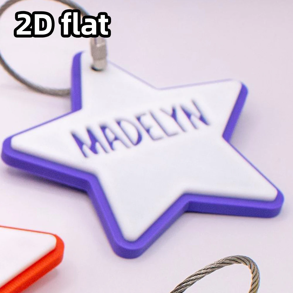 1 Piece Personalized Star 3D Printed Name Keychain, Custom Bag Tag, Cute Lunch Box Tag, Back to School Gift for Children