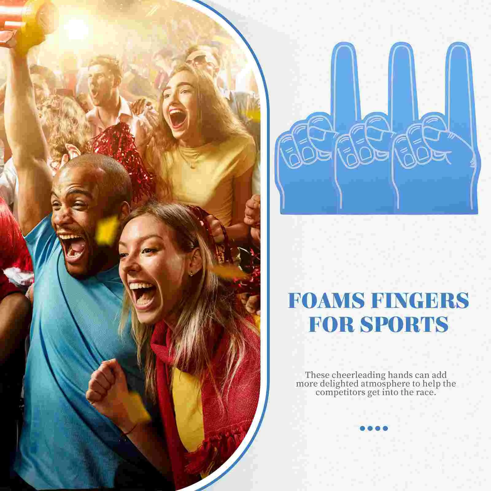 Cartoon Foams Fan Gloves para crianças e bebês, ventilador de mão para eventos esportivos, Blue Party Noisemaker, Child Cheering, 3 pcs