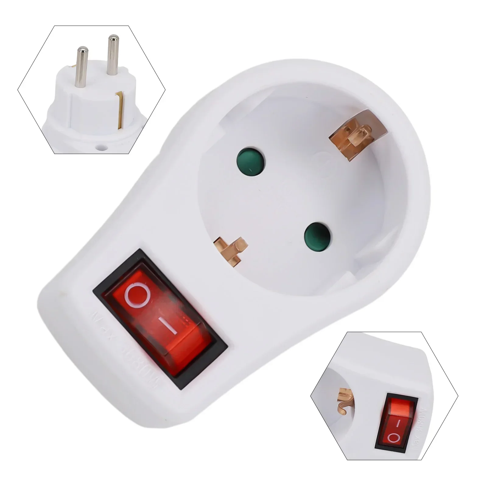 Conversion Plug Socket Outlet Saves Money Switches Sockets European Type Power Tool White Power Adapter Socket