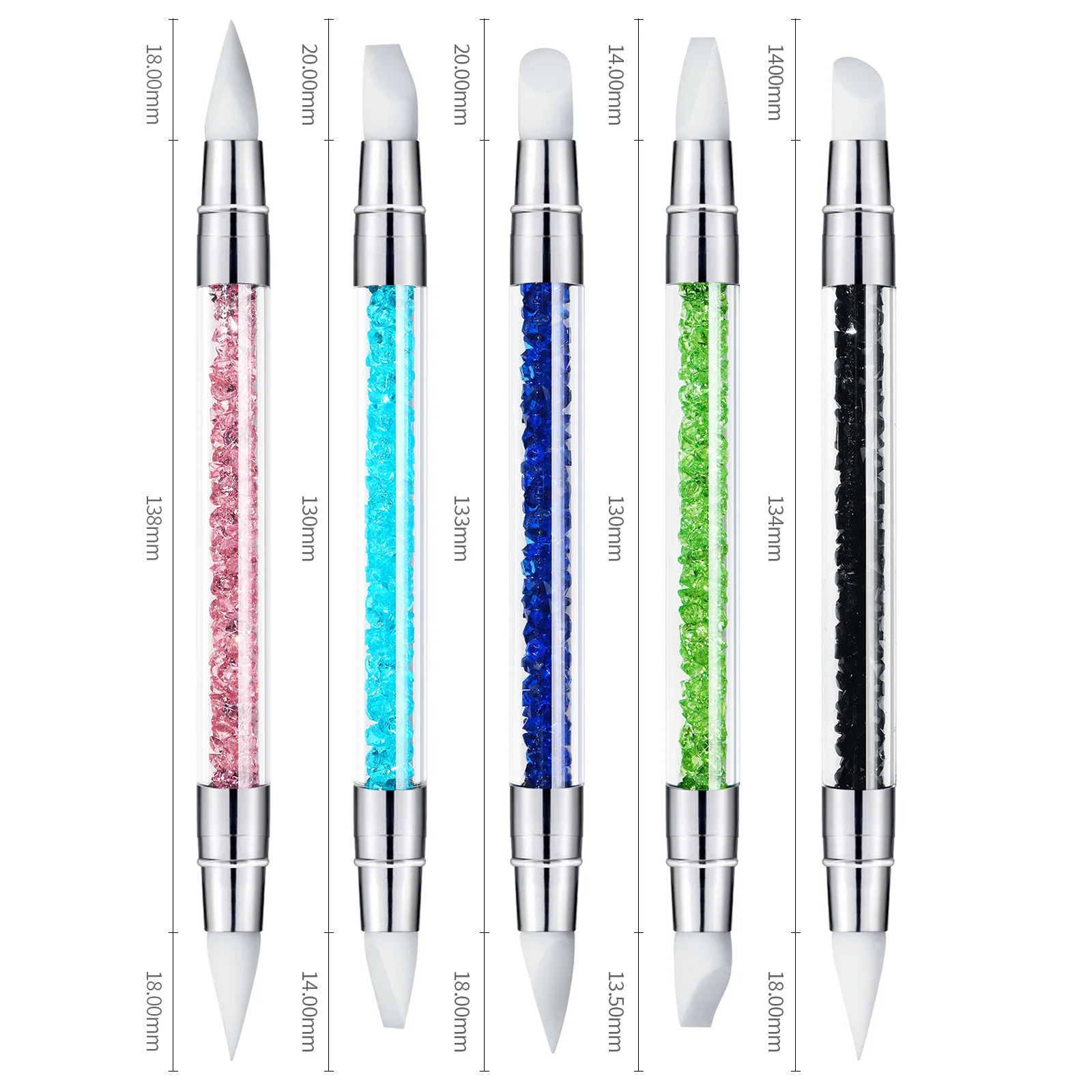 Nail Care Silicone Pen Multi-functional Embossed Rubbing Magic Mirror Powder Carved Gradient Gel Stick Pen Double-headed Pen