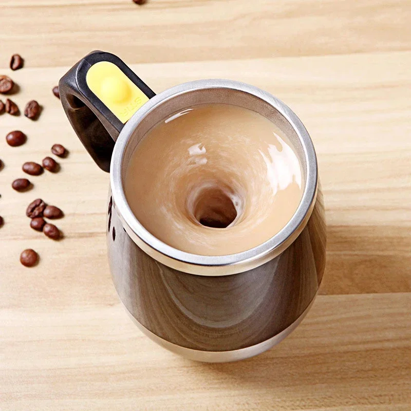 1Pc Stainless Steel Self Stirring Automatic Cover Milk Mixing Mugs Electric Lazy Smart Shaker Coffee Cup