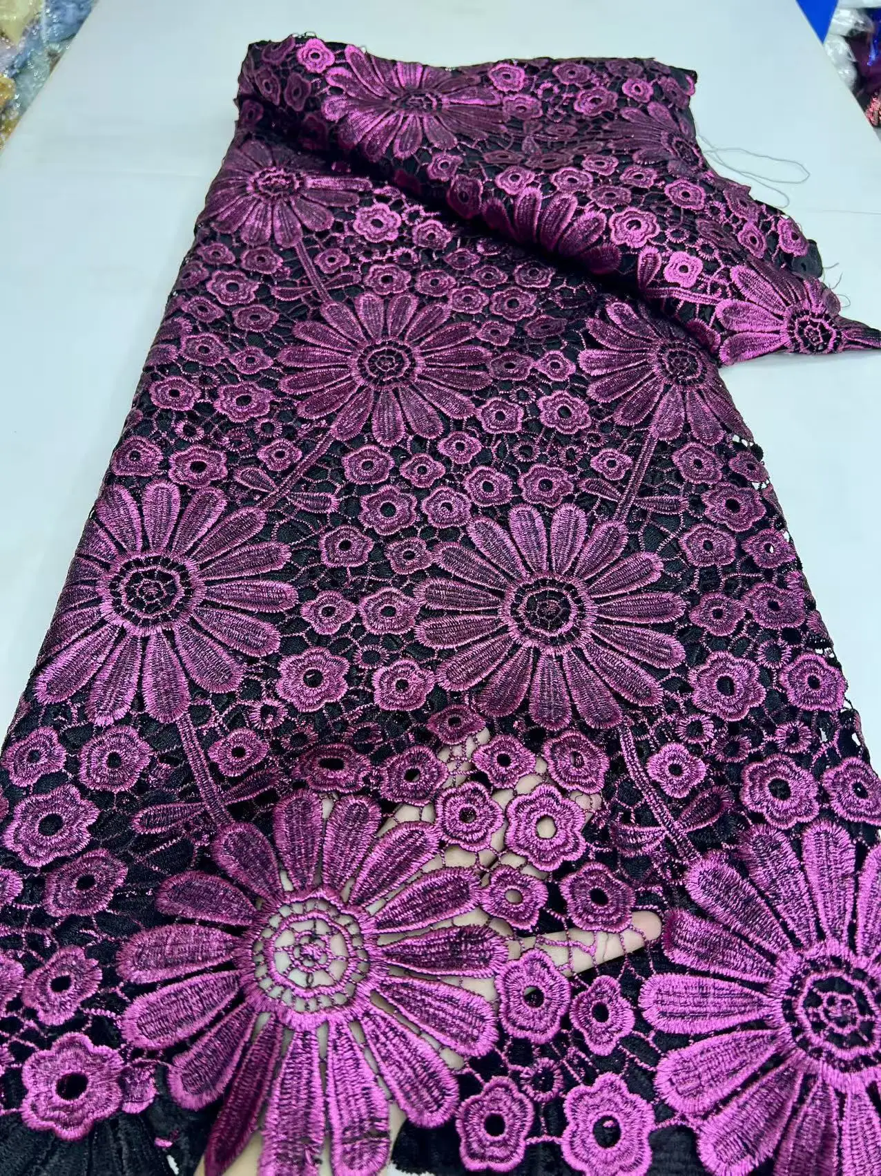 

African Cord Lace Fabric Multicolor Water Soluble 2025 High Quality French Guipure Lace For Sewing Nigerian Wedding Party Dress