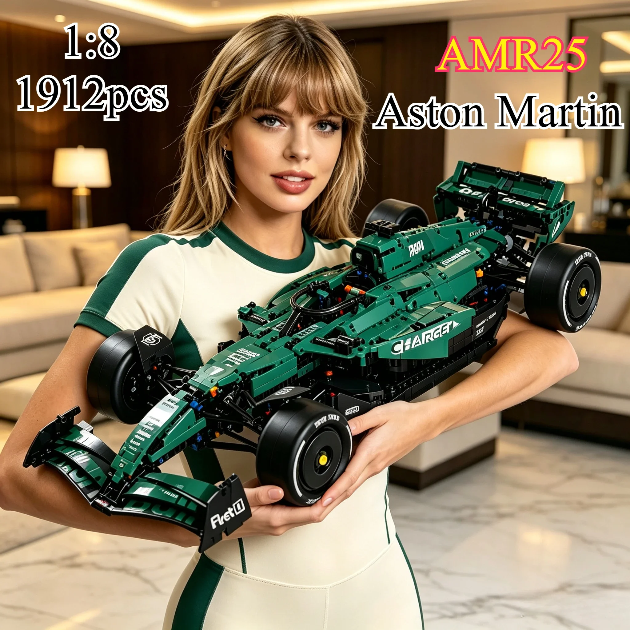 Image of Technischer 1:8 Neuer Martin Aramco AMR25 Bausatz Sportwagen DIY Modell-Set Spielzeug Geschenke Deko 1912 Teile Kompatibel mit Legoed