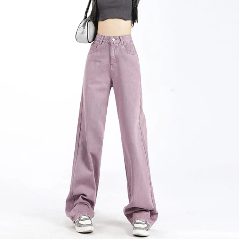 

American Vintage Harajuku Jeans Pink Loose Wide-leg Jeans Women Trendy Straight Leg Pants Women