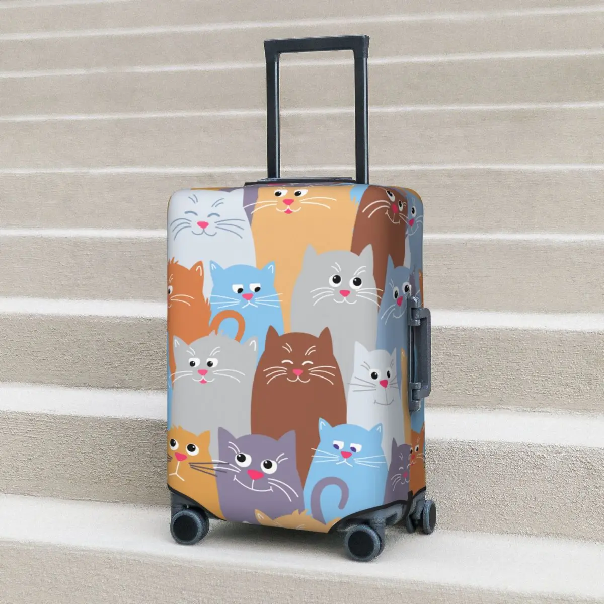 

Чехол для чемодана с рисунком кошки, красочный забавный чехол для путешествий с животными, каникулы, стрейч, аксессуары для багажа, защита