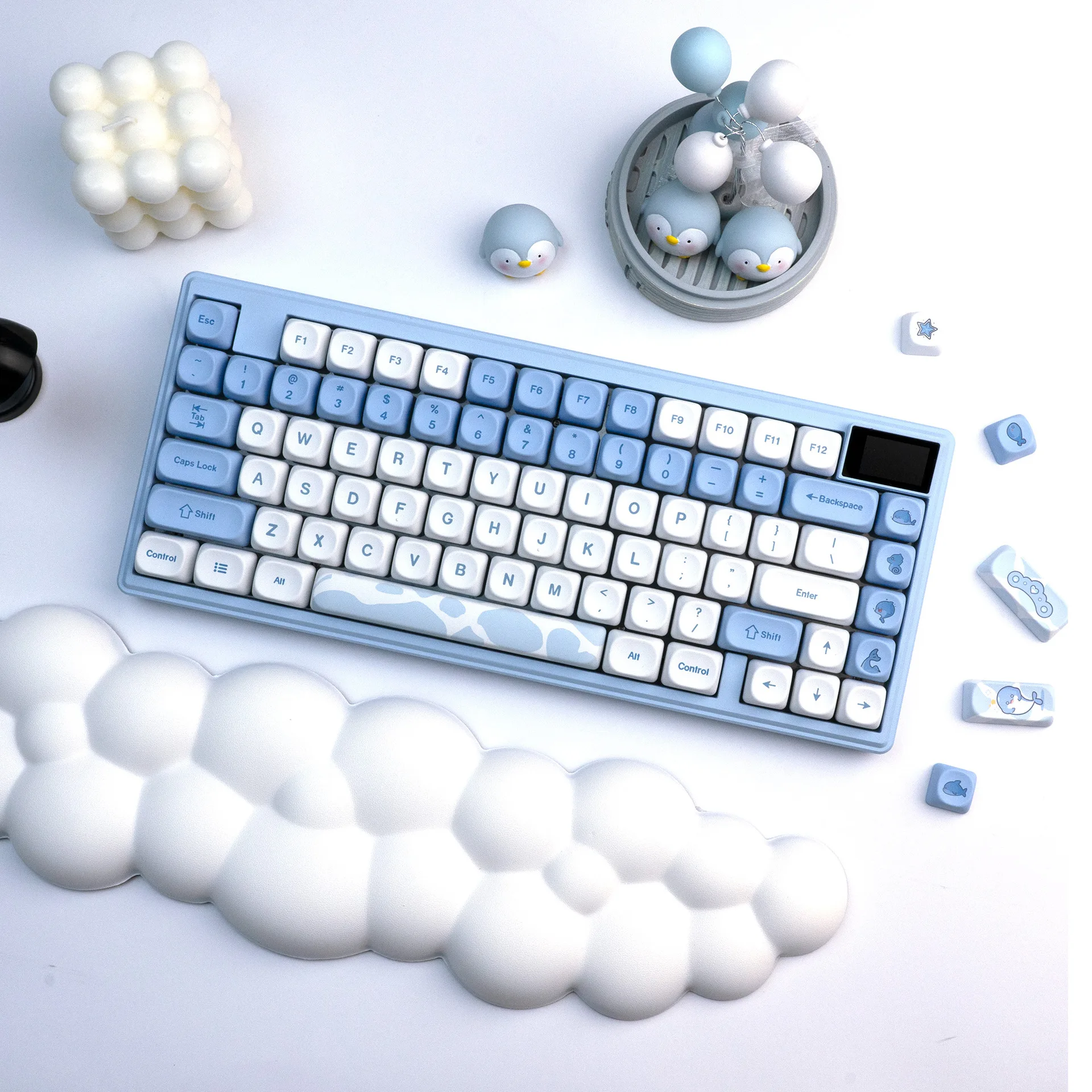 Dolphin MOA High PBT Sublimation Personality White and Blue Color Matching Personality Keycap 145 Keys AliExpress