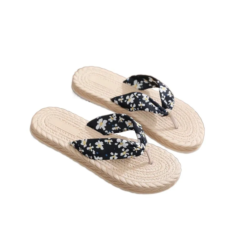 

Fashion Bohemia Style Floral Flip Flops EVA Non-Slip Slides Sandals Women Soft Sole Beachwear Shoes Platform Flat Slippers Woman