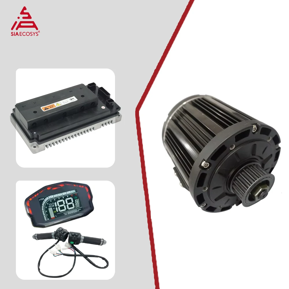 QSMOTOR QS138 70H V1 3000W 6000W Peak 72V Belt Mid Drive Motor 100KPH with Votol EM150SP 150A Programmable Sine Wave Controller