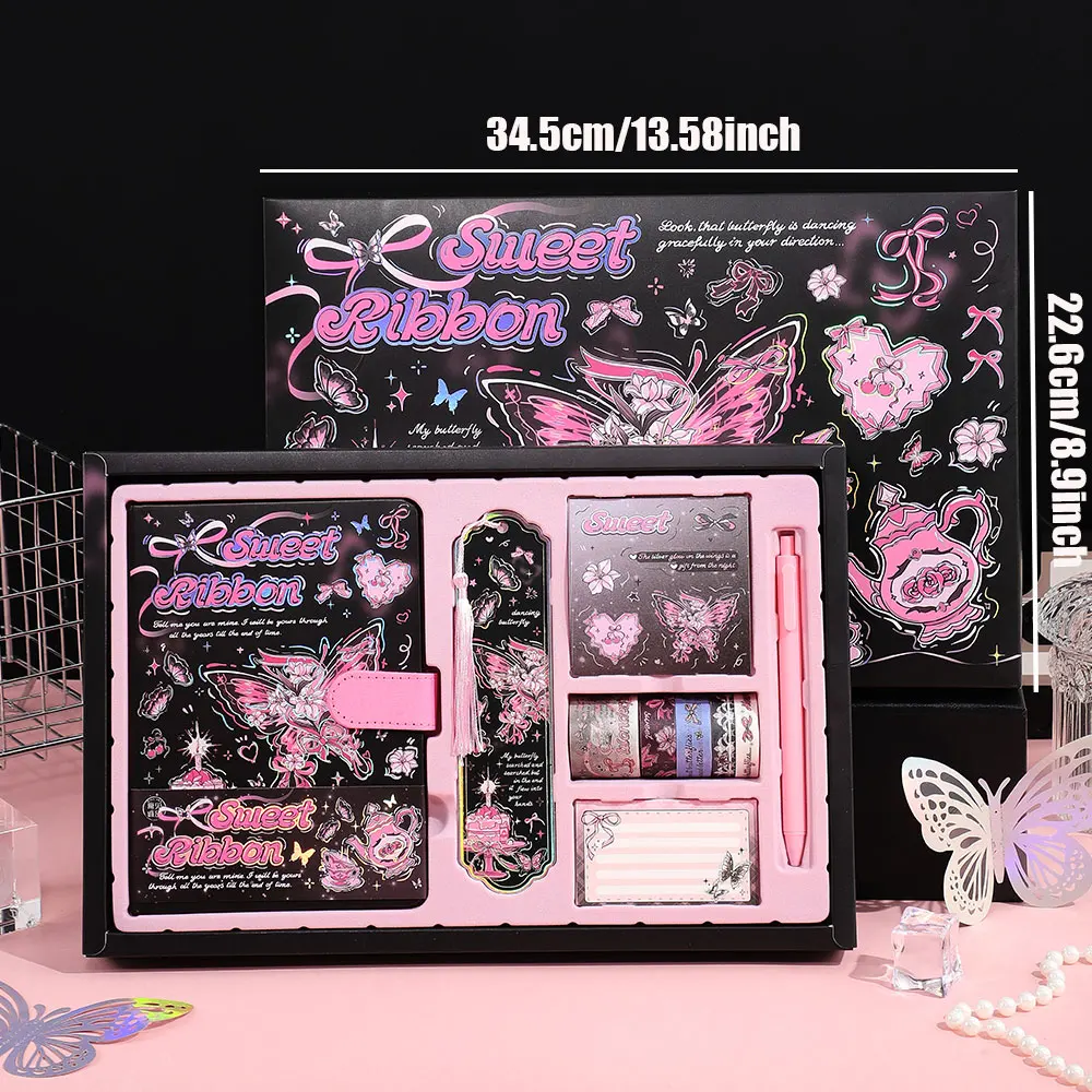 Silvering Butterfly Scrapbooking Kit With Notebook Stickers Pens Accessories For Journaling Students Scrapbook Stationery