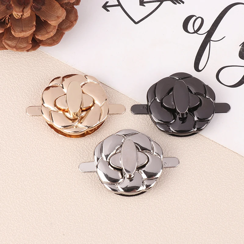 1Pc Flower Shape Metal Locks Bag Clasp Catch Buckles For Handbags Purse Closures Snap DIY Craft Bag Accessories Fasteners