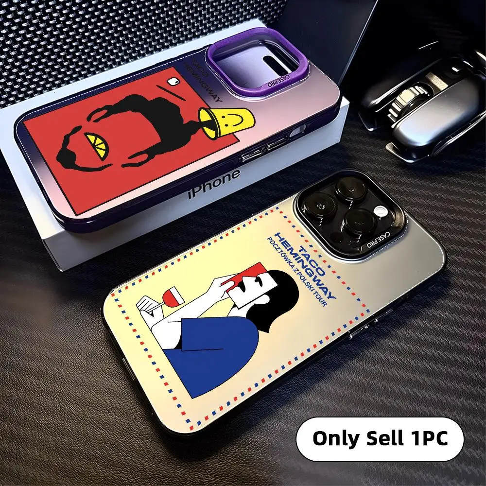 Singer T-Taco Hemingway Phone Case For iPhone 18 17 16 15 14 13 12 11 Pro Max Designer Matte Laser Aurora Funda Phone Case