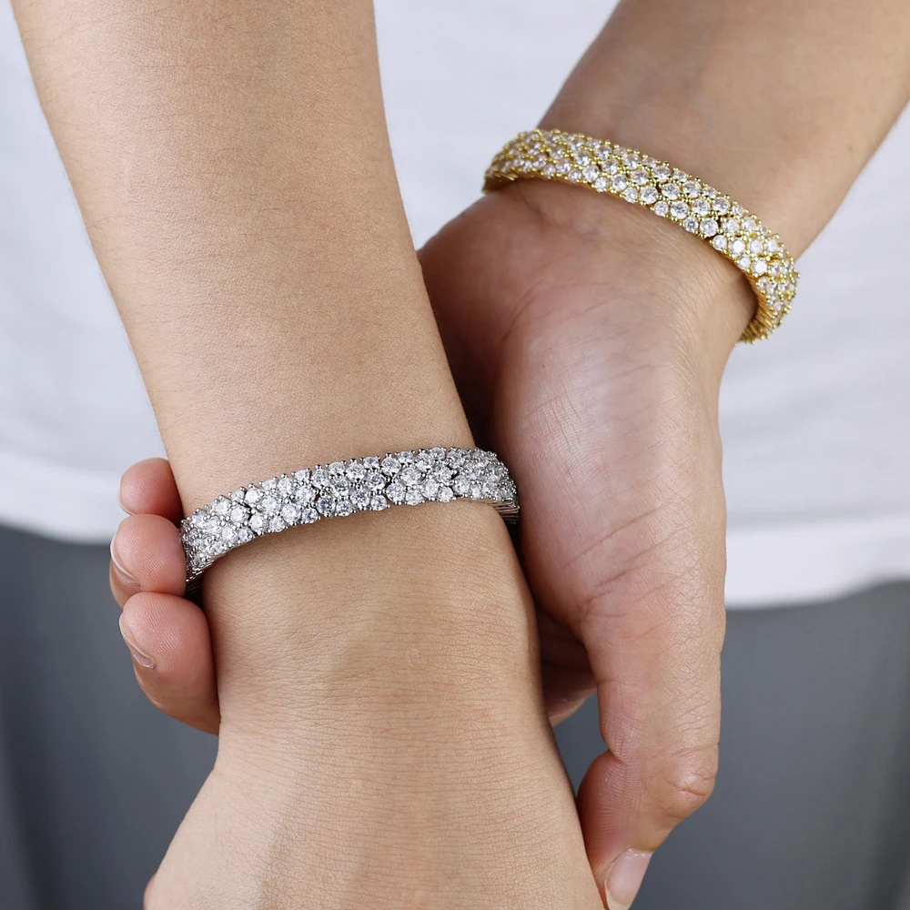 موضة جديدة لامعة كاملة الزركون الفاخرة مطاطا سوار قابل للتعديل لهدايا مجوهرات الحفلات النسائية #3