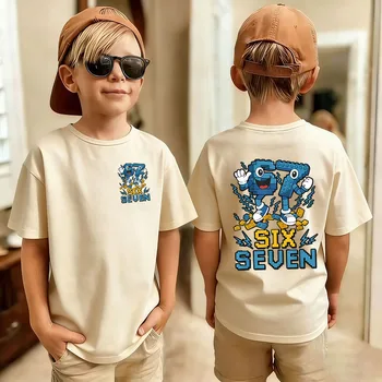 Cute Funny Six Seven Italian Brainrot 67 Number Graphic Print T-Shirt Boy/Girl Summer Short Sleeved Kids Tshirt Top Fan Gifts 4