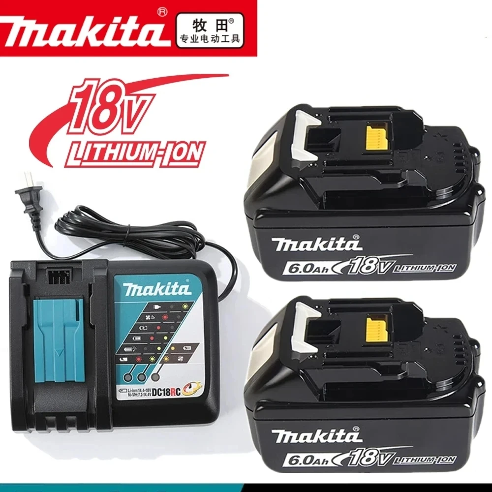 100% Original Makita Rechargeable Power Tool Battery, Replaceable LED Lithium-ion, 6.0 Ah 18V LXT BL1860B BL1860BL1850 BL1830