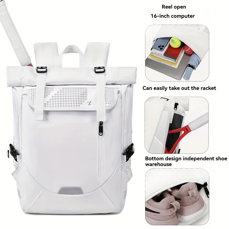 Badminton Bag, Tennis Sports Fitness Bag, Swimming Large Capacity 15-Inch Laptop Backpack for Male And Female Travelers, Trainin