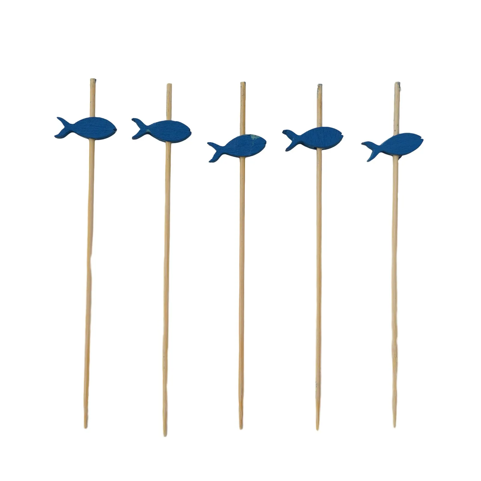 Blue Fish Cocktail Picks 100 Count for Food Serving at Parties Appetizers Fruit Skewers Cupcakes Ice Cream and Cheese