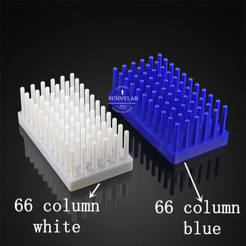 2pcs Lab 66/102column Plastic Column Type Thickening  Test Tube Rack Can Be Inverted Socket