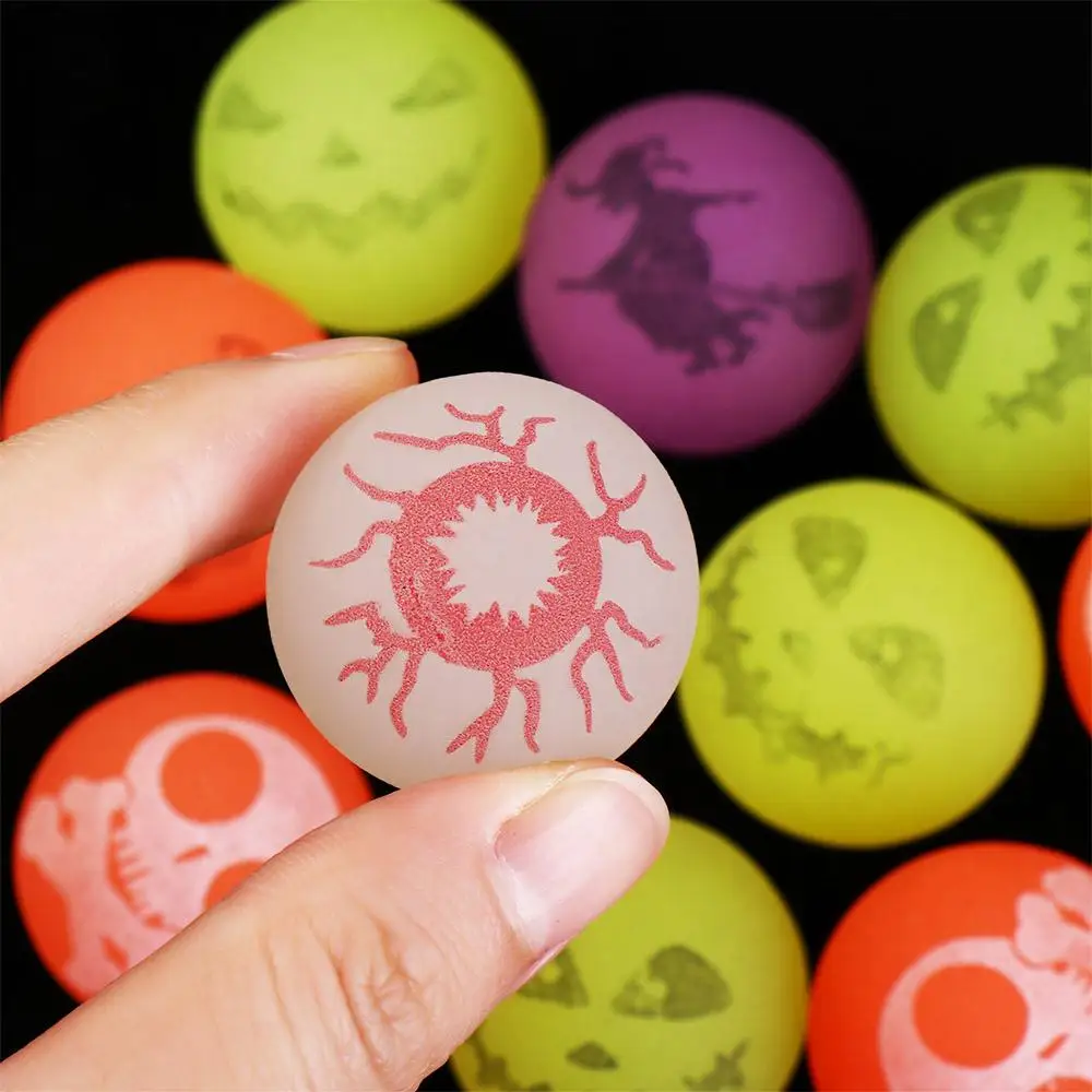 10pcs/set Glow-in-the-Dark Halloween Bouncy Balls Scary 32mm Bouncy Eyeball Fun Stretchy Eyeballs Luminous Bouncy Balls Children