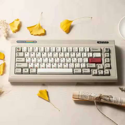 KBDfans Commodore 64 Command 65 R2 Custom Keyboard Kit Wired Silent Hot Swappable Toggle Switch Buzzer Retro QMK/VIA/LINK