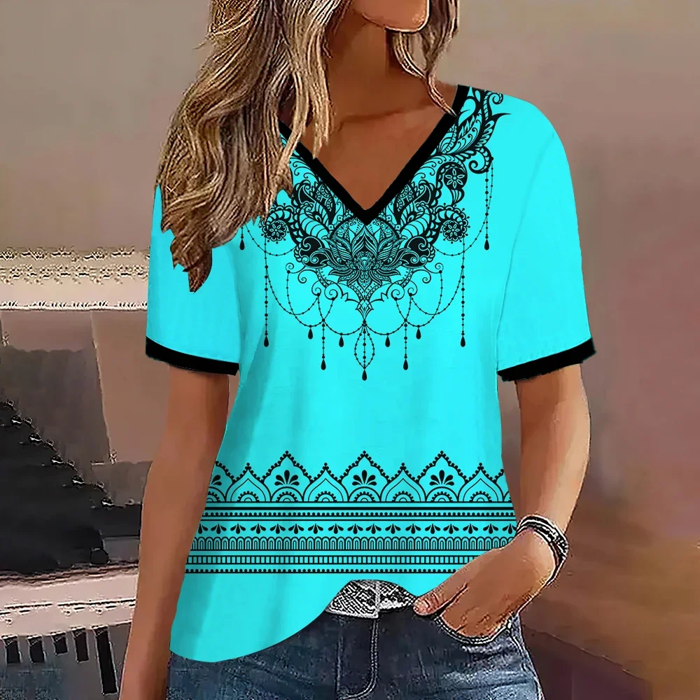 

Модная женская футболка в полоску с принтом градиента с v-образным вырезом и коротким рукавом, базовые топы, уличная одежда, летняя одежда больших размеров, женские футболки