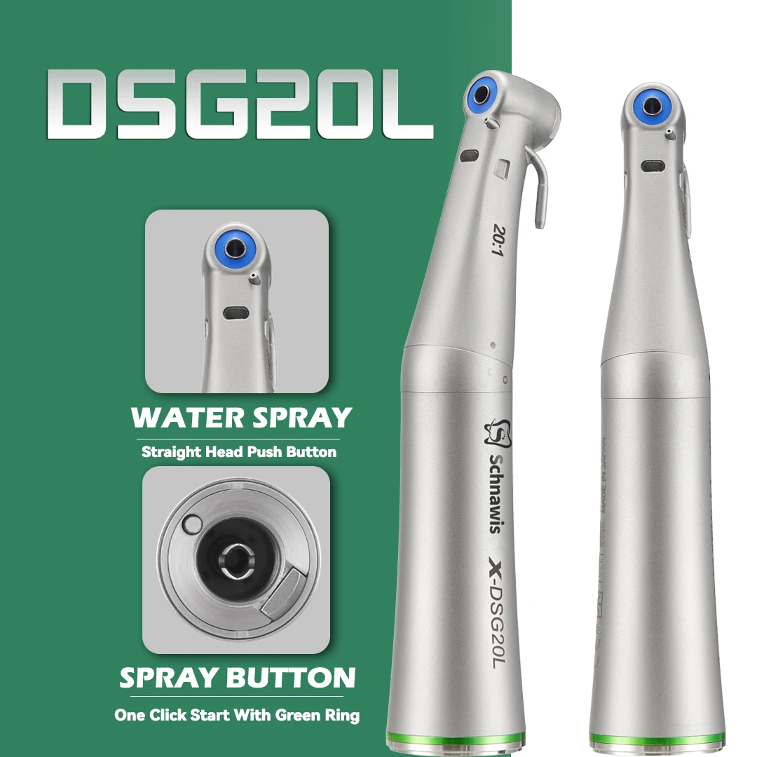 DSG20L LED Optic Fiber 20:1/32:1 Dental Surgery Implant Handpiece Dental Contra Angle Detachable External&Internal Cooling