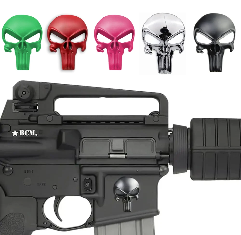 

Новая металлическая наклейка с черепом для AR15 AR10 AK47 M4 M16 19P M92 Glock G17 19 22 43x Аксессуары для охоты и пистолета для страйкбола