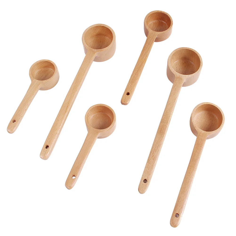 

Wooden Spoon Coffee Scoop Measuring Cups and Spoons Bamboo Tablespoon Long Handle