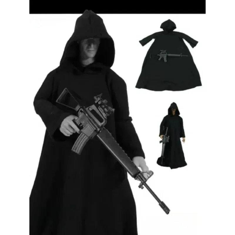 Cape à capuche classique Everak noir pour homme, accessoire de vêtements, modèle de figurine de soldat 12 en effet, jouets de collection de beurre PH TBL, échelle 1/6