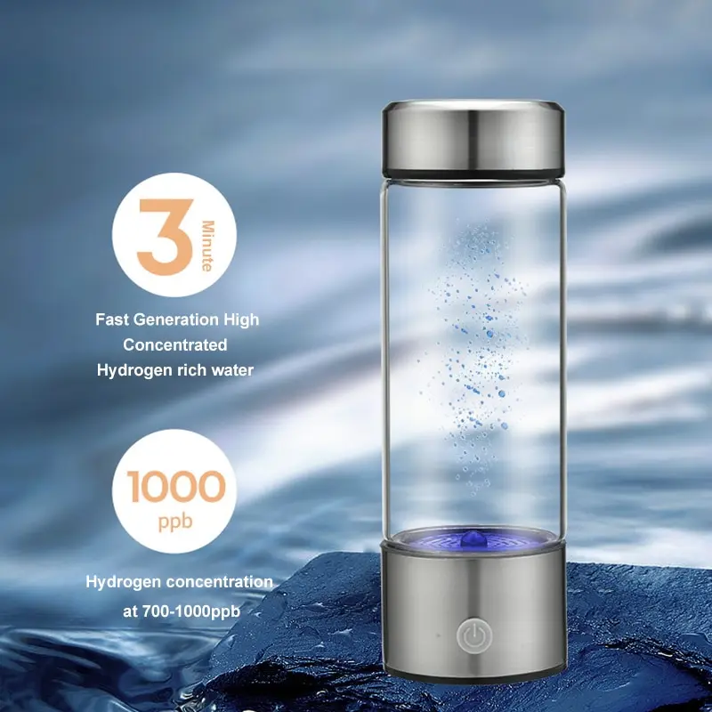 1pc 450ml Portable Hydrogen Water Generator 3 Minutes Mode High Concentration Hydrogen Water Generator