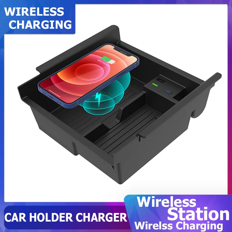 

Central Control Organizer Tray Car Pad Accessories Wireless Charger 15W Phone Charging For Toyota 4runner 2010-2021 Vehicle