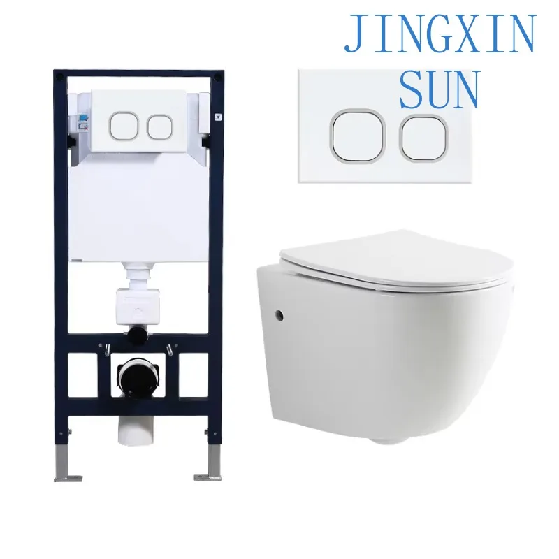 High Quality Rimless Flush Ceramic Wall Mounted Toilet Bowl Bathroom Wc Matt Color Wall Hung Toilet