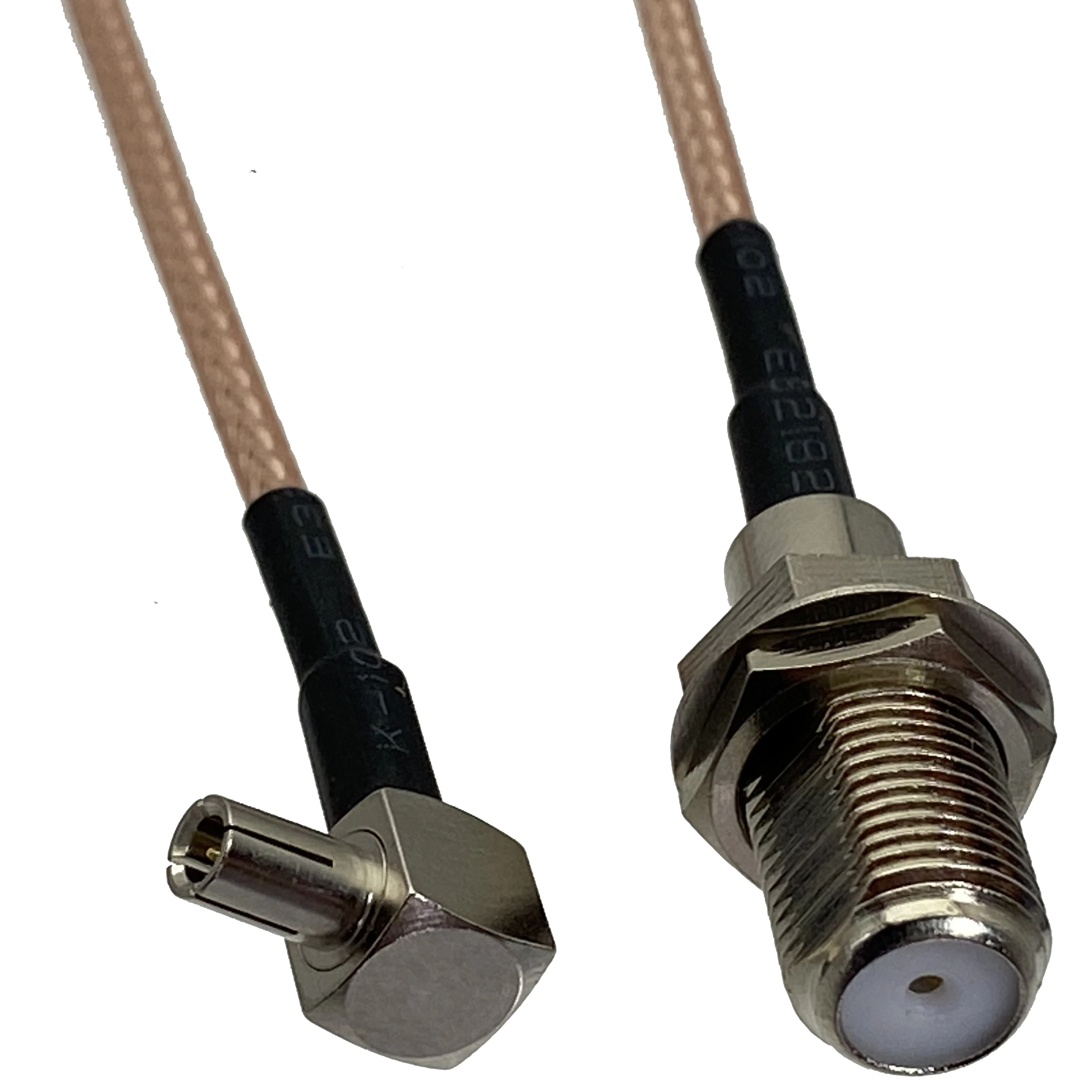 RG316 F TV Female Jack Bulkhead to TS9 Male Right Angle Connector Crimp RF Coaxial Jumper Pigtail Wire Terminal 4inch~10FT New